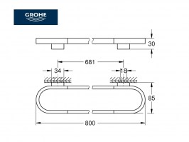 MEDIDAS TOALLERO LAVABO SELECTION GROHE